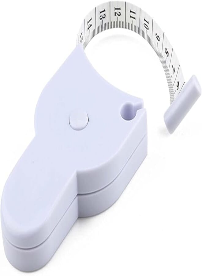 Automatic Telescopic Tape Measure - Self-Tightening Body Measuring Ruler With Double Scales, Retractable Perfect Waist Ruler (White)
